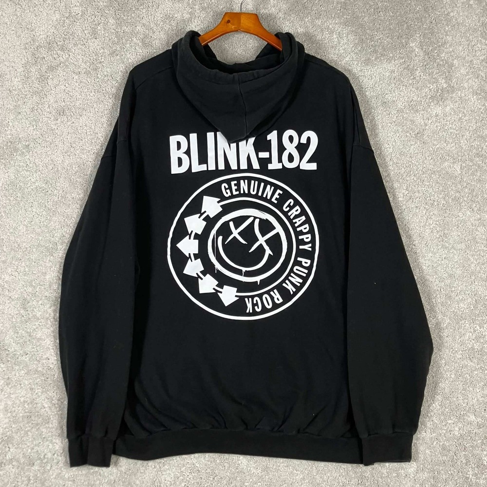 Blink-182 Genuine Crappy Punk Rock Zip Up Hoodie Black 3XL Tultex 2016 Band Tour